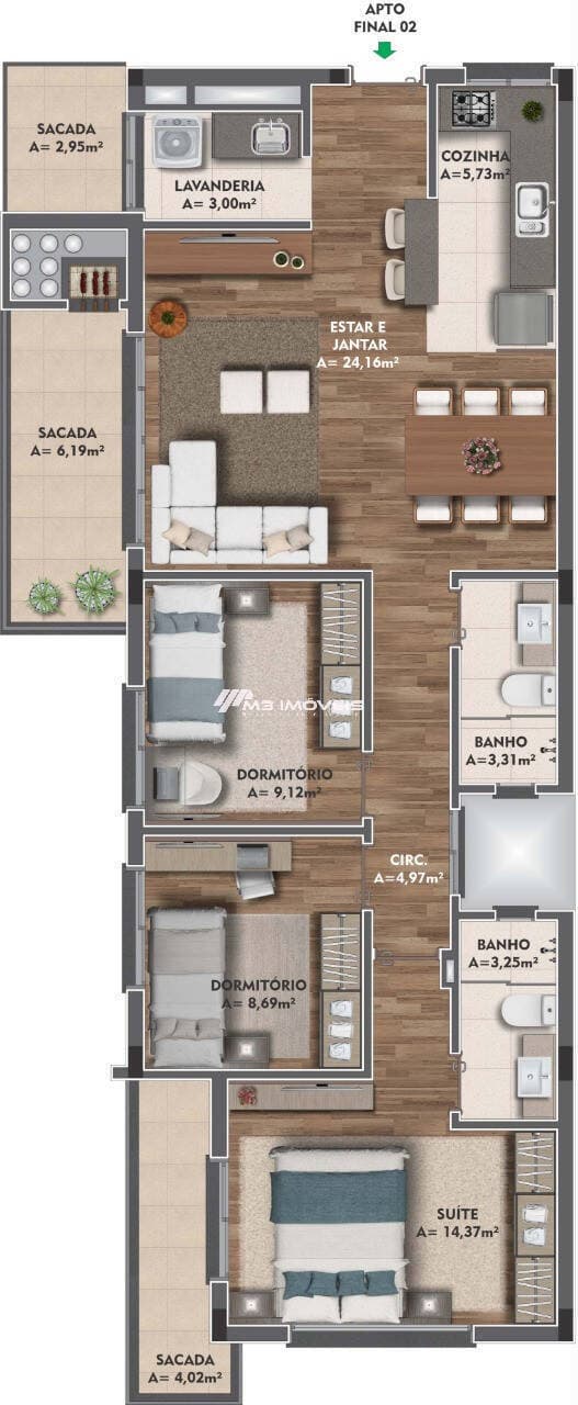 Ótimo Apartamento com 3 dormitórios no Cruzeiro (Grand Solaro Residence) — foto 1